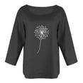 thumbnail image 4 of IROINNID Ladies Long Sleeve T Shirts O-Neck Printing Loose Home Autumn T-shirt Tops,Black, 4 of 6