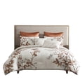 thumbnail image 2 of Benjara Jenya 5pc Queen Size Comforter Set with Shams- Floral Print White, 2 of 8