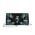 thumbnail image 7 of TSOVTHRID Blue Peacock Floral Print Women's Evening Bag Formal Clutch Purse Party Handbags with Chain Elegant PU Leather Crossbody Clutch Bag for Wedding Cocktail Prom, Black, 7 of 7