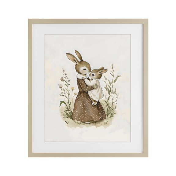 Stupell Industries A Mother's Love Rabbits Birch Framed Print Under Glass, design by Arlington Prints