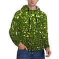 thumbnail image 2 of Kdxio Green Glitter Sparkle Print Mens Casual Hooded Collar Drawstring Hoodies Pullover Sweatshirts Casual Long Sleeve Shirts-3X-Large, 2 of 7