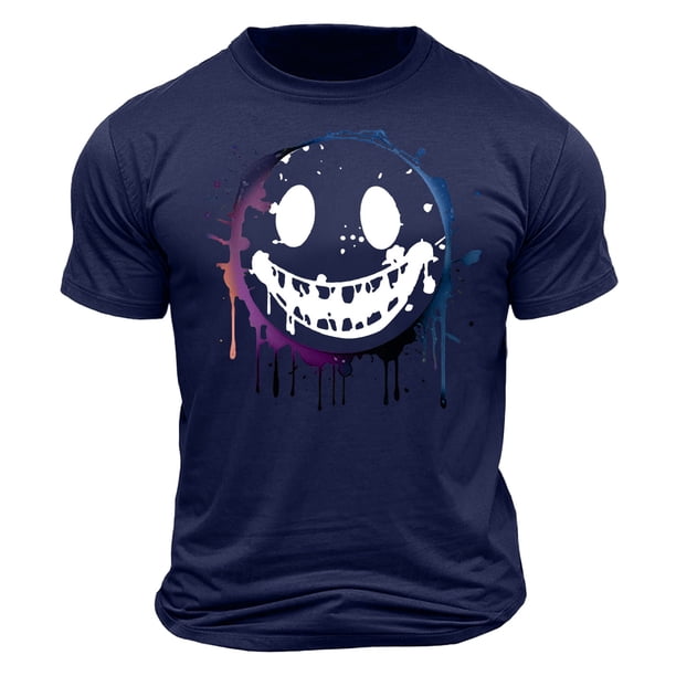 Top de Manga Corta, Hombre Casual Impreso Cuello de la Tripulación Camiseta, Manga Corta Blusa de Verano Poliéster
