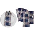 thumbnail image 2 of "S4Sassy Blue Plaid Check Dinner Table Linen Re-Usable Printed Decor Napkins Set 18 x 18""(Pack of 4)", 2 of 8