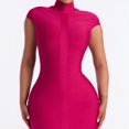 thumbnail image 5 of RDKTPXZ Women's Mock Neck Cap Sleeve Bodycon Maxi Dress, Elegant Formal Party Dress, 5 of 6