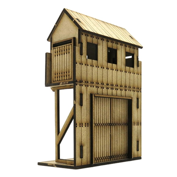 bedienty 1/72 Miniature Wooden Fortress for Micro angle right Landscape Architecture Layout Model small door 8-12cm