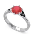 thumbnail image 2 of 2.15 Carat Round Cut Red Ruby & Black Onyx Gemstone Stylish Ring for Birthday Gift Solid 18K White Gold Size 11 by Diamond-Capitals, 2 of 7