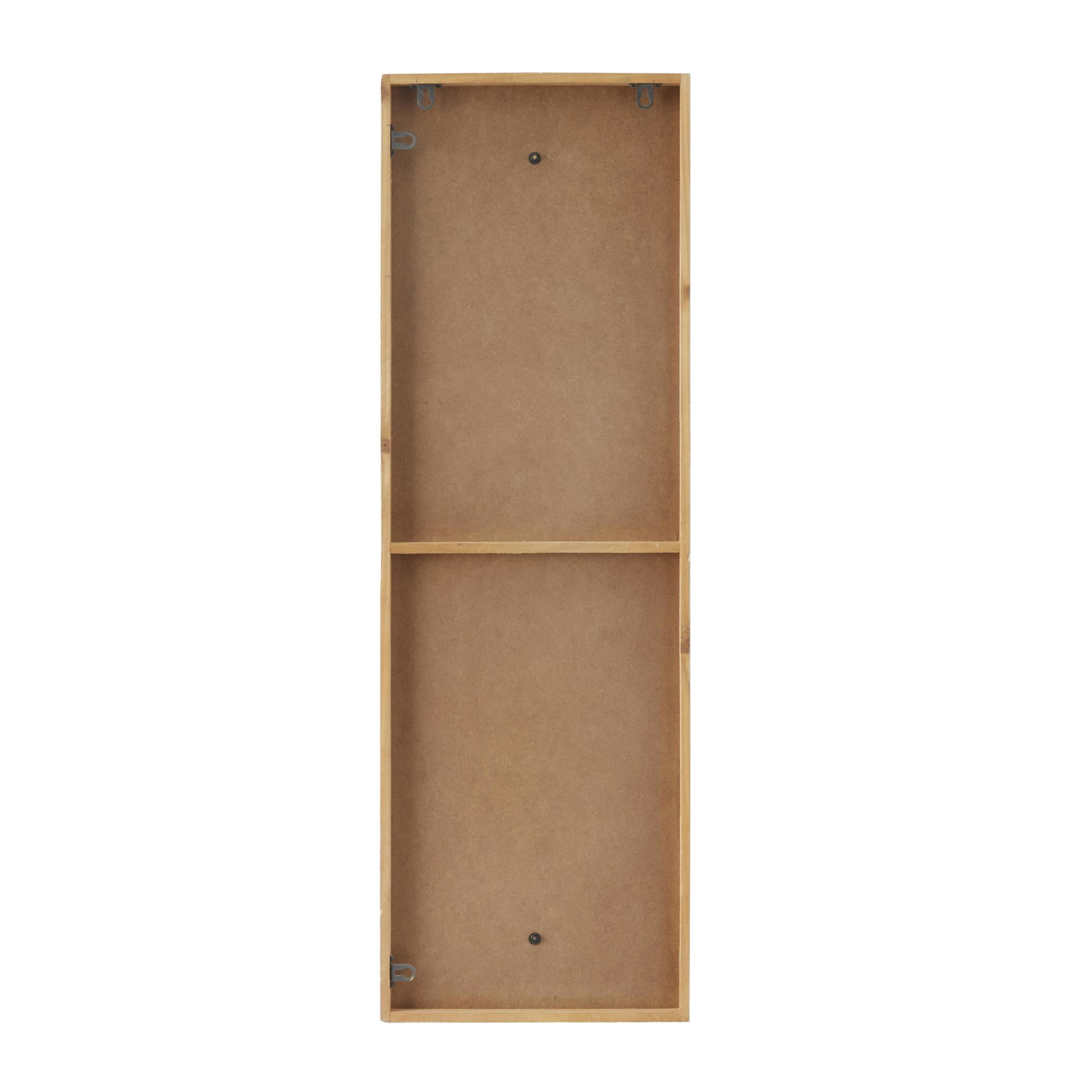 DecMode Contemporary Rectangular Wooden Frames with Curved Gold Metal Accents Wall Décor, Set of 2 12"W x 37"H