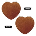 thumbnail image 2 of Uemuo Orange Glitter Print Compact Portable Pocket Makeup Mirror - Leather Cover, Elegant Travel Cosmetic Mirror for Purse, Pocket, and Handbag-Heart Shape, 2 of 9