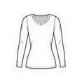 thumbnail image 4 of WOMENS LONG SLEEVE V-NECK T SHIRT WITH SUPER-SOFT STRETCH FABRIC, 4 of 4