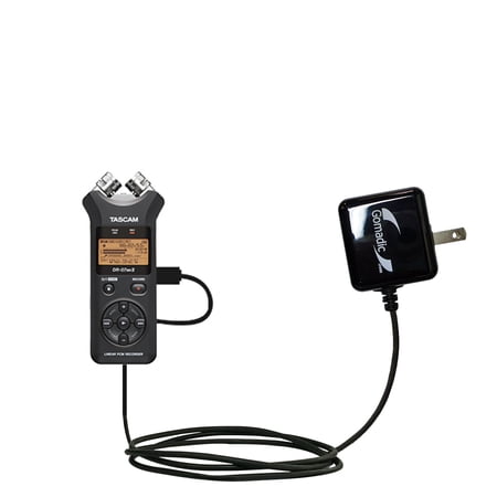 Gomadic Intelligent Compact AC Home Wall Charger suitable for the Tascam DR-07 MK II - High output power with a convenient, foldable plug design - Use