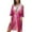 Hot Pink, variant on Women's Swimwears Cover-Ups Solid Color Knitted Hollow Out Mesh Shawl Beach Cover Up Hoodie Female Stylish Summer Beachwear