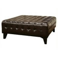 thumbnail image 1 of Bowery Hill Pouf Carré en Cuir Brun Foncé, 1 of 2