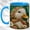 Blue, variant on Stained Glass Duck Coffee Mug, Floral Duck Mug, Ceramic 11 oz