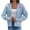 Blue, variant on Lovskoo 2024 Cardigan Sweaters for Women Long Sleeve V-Neck Geometric Stitching Contrast Knit Cardigan Casual Loose Coat Sweater Top Pink