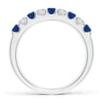 thumbnail image 2 of ANGARA Natural Shared Prong Sapphire and Diamond Half Eternity Ring in 14K White Gold for Women (Size-2.5mm) | September Birthstone, Anniversary, Jewelry Gift for Women | Natural Blue Sapphire Ring, 2 of 11