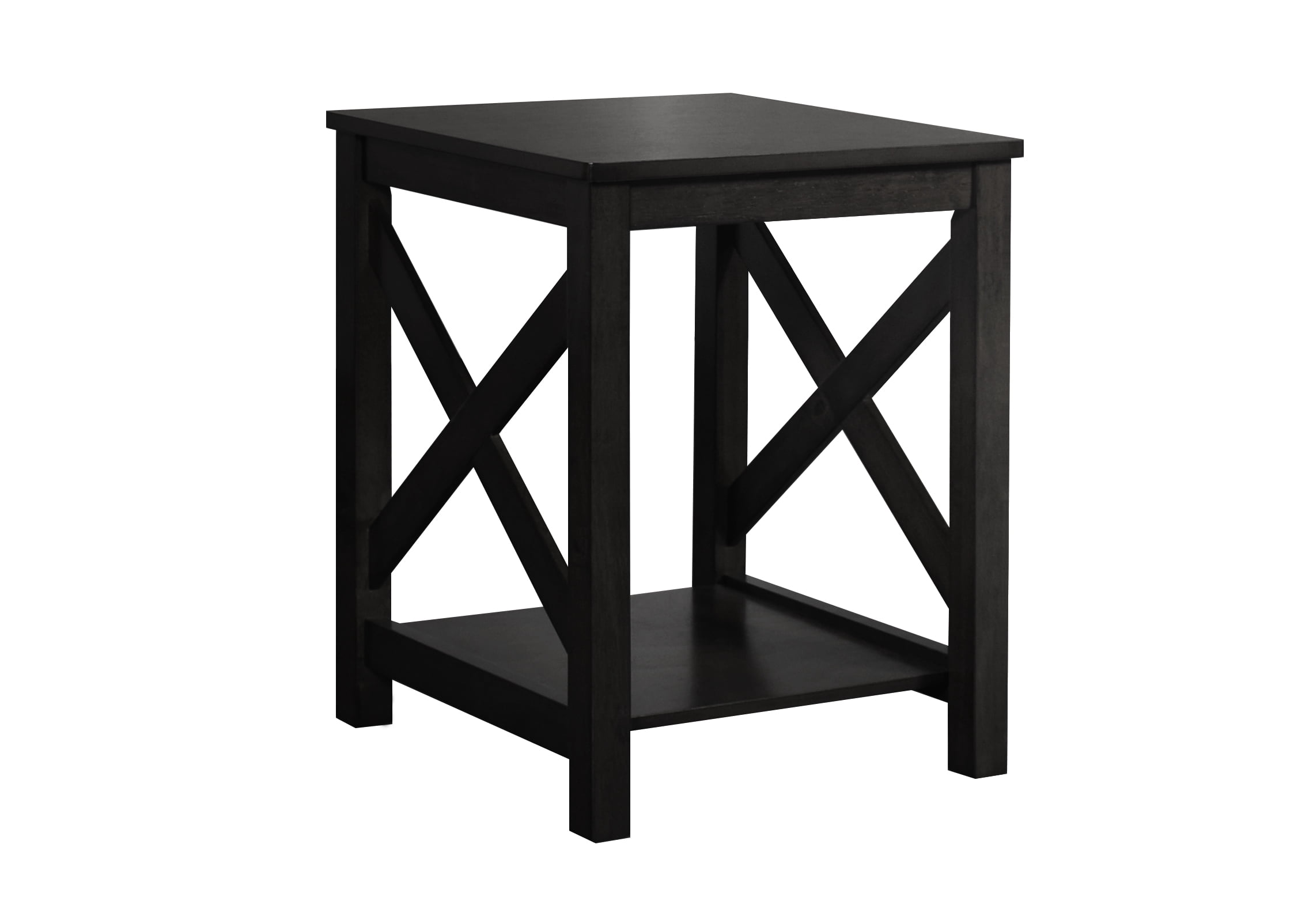Home Design Novato 3-Piece Coffee Table Set with Rectangular Coffee Table and 2 Matching End Tables, X-Shaped Side Design with Open Shelf for Modern Living Room, Black