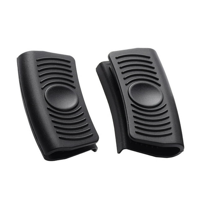 2 piezas de soporte para mango de olla, accesorio para utensilios de cocina, funda aislante, Clip de silicona Simple antideslizante para Herramientas y accesorios para hornear Negro sin agujero Bearachild HA062199-02