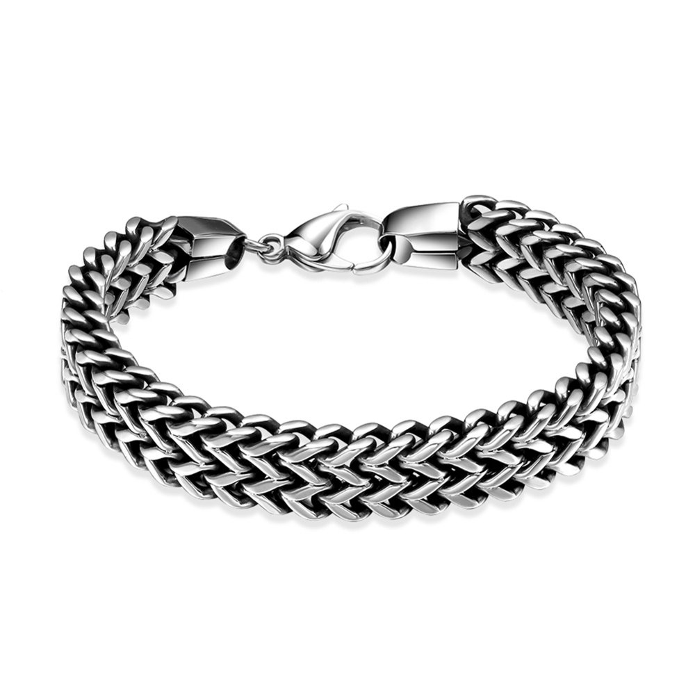 Men Boys Jewelry Stainless Steel Retro Style Bracelet Teen