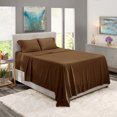 thumbnail image 2 of Extra Deep Pocket 4-Piece Bed Sheets Set , 18"-24" Super Deep Fitted Sheet, Fits High Profile Mattresses with Toppers, Hotel Luxury Soft Double Brushed Microfiber, Hypoallergenic - Full, Chocolate, 2 of 7