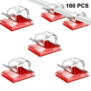 100 pieces Strong self-adhesive cable management clips, cable organizer for TV, PC, laptop, ethernet cable, desktop, home, office