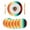 Yellow Black, variant on Colorful Ombre Round 15 Inch Placemats Set of 6, Abstract Modern Art Aesthetics HeatResistant Non Slip Place Mats for Dining Table, Wipeable Braided Kitchen Table Mats for Housewarming