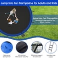 thumbnail image 4 of Jump Into Fun Trampoline 16FT, 1500LBS Trampoline for Kids and Adults with Enclosure, Basketball Hoop, Wind Stakes, LED light, Sprinkler and Socks, Outdoor Galvanized Full Spray Round Trampoline, 4 of 7