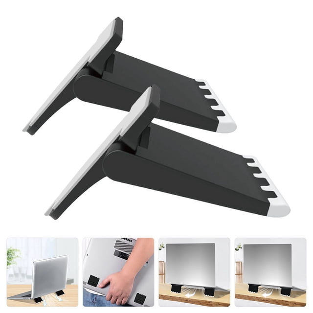 FENGGUIQU 2Ud Elevador Compacto Para Laptop Con Soporte De Enfriamiento Y Durable Negro