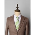 thumbnail image 3 of Yongchuantie Men's 3.15" Necktie Fruit Green Stripe Pattern Hand Knot 8CM Wide Tie+Gift Box, 3 of 7