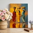 thumbnail image 2 of Canvas Wall Art Three Black Women Canvas Art Print African Tribal Boho Red Yellow Green Pictures Wall Decor for Living Room Bedroom Artwork Decorations Stretched Framed Ready to Hang 8"x12", 2 of 9