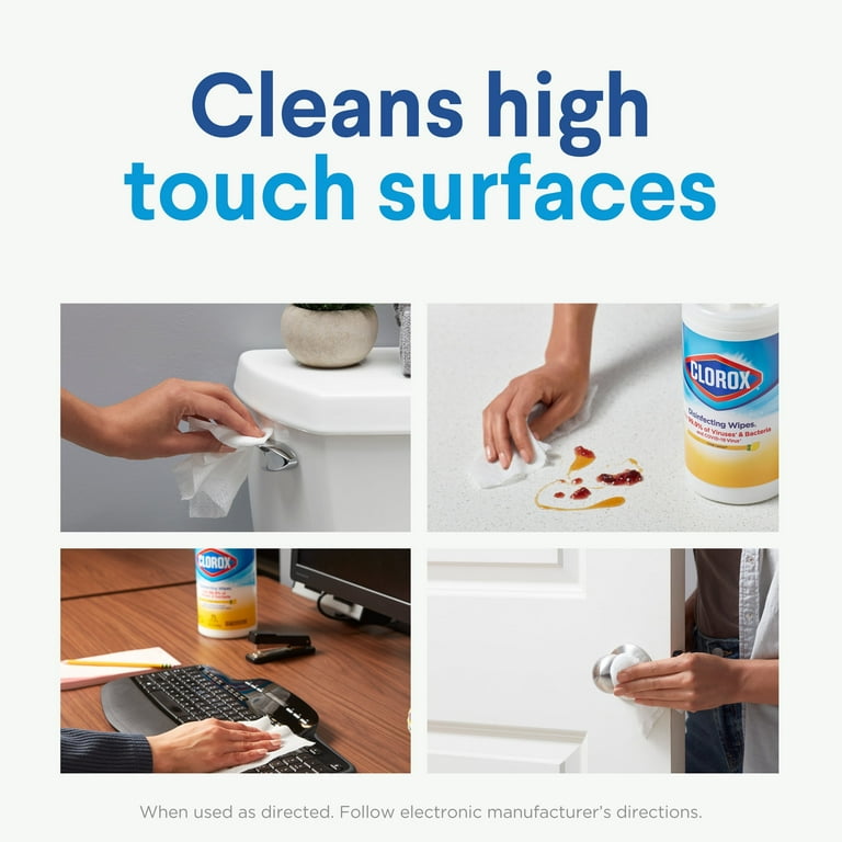 Clorox Disinfecting and Cleaning Wipes, Crisp Lemon and Fresh Scent, 75 Count Each, 3 Pack Clorox Disinfecting and Cleaning Wipes, Crisp Lemon and Fresh Scent, 75 Count Each, 3 Pack