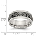 thumbnail image 4 of Stainless Steel Black IP-plated 7.80mm Wedding Ring Band Size 9, 4 of 5