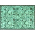 thumbnail image 1 of Ahgly Company Machine Washable Indoor Rectangle Persian Turquoise Blue Traditional Area Rugs, 8' x 12', 1 of 4