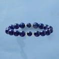 thumbnail image 4 of Ross-Simons Lapis Bead Stretch Bracelet With 14kt Yellow Gold, Women's, Adult, 4 of 5