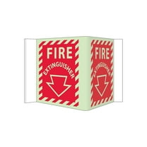 National Marker Notice Sign; Fire Visi Fire Extinguisher 5.75" x 8.75" Acrylicglow GLV31