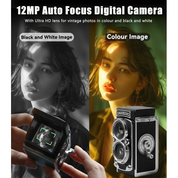 CHUZHAO Vintage Mini Digital Camera, Portable TLR Style CHUZHAO Vintage Mini Digital Camera, Portable TLR Style