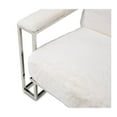 thumbnail image 5 of Michael Amini Astro Faux-Fur Accent Chair in Moonstone White/Stainless Steel, 5 of 11
