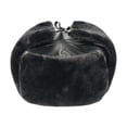 thumbnail image 2 of Gorro de trampero con orejeras, suave, portátil, moderno, cómodo, cálido para invierno. PU negro, 2 of 9