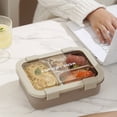 thumbnail image 4 of Stainless Steel Lunch Box, 3 Compartment Leakproof Bento Box, 720ml Divided Meal Prep Container, Metal Lunch Container with Lid, Food Container for Office, Work,Outdoor, Meal Prep Home Use, 4 of 4