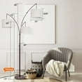 thumbnail image 4 of OUTON 3 Light Floor Lamp,  80" Mordern Standing Lamp with Linen Lamp Shade, Arc Floor Lamp for Living Room, Bedroom, Office, 3 Bulbs Includes(Brown)), 4 of 7