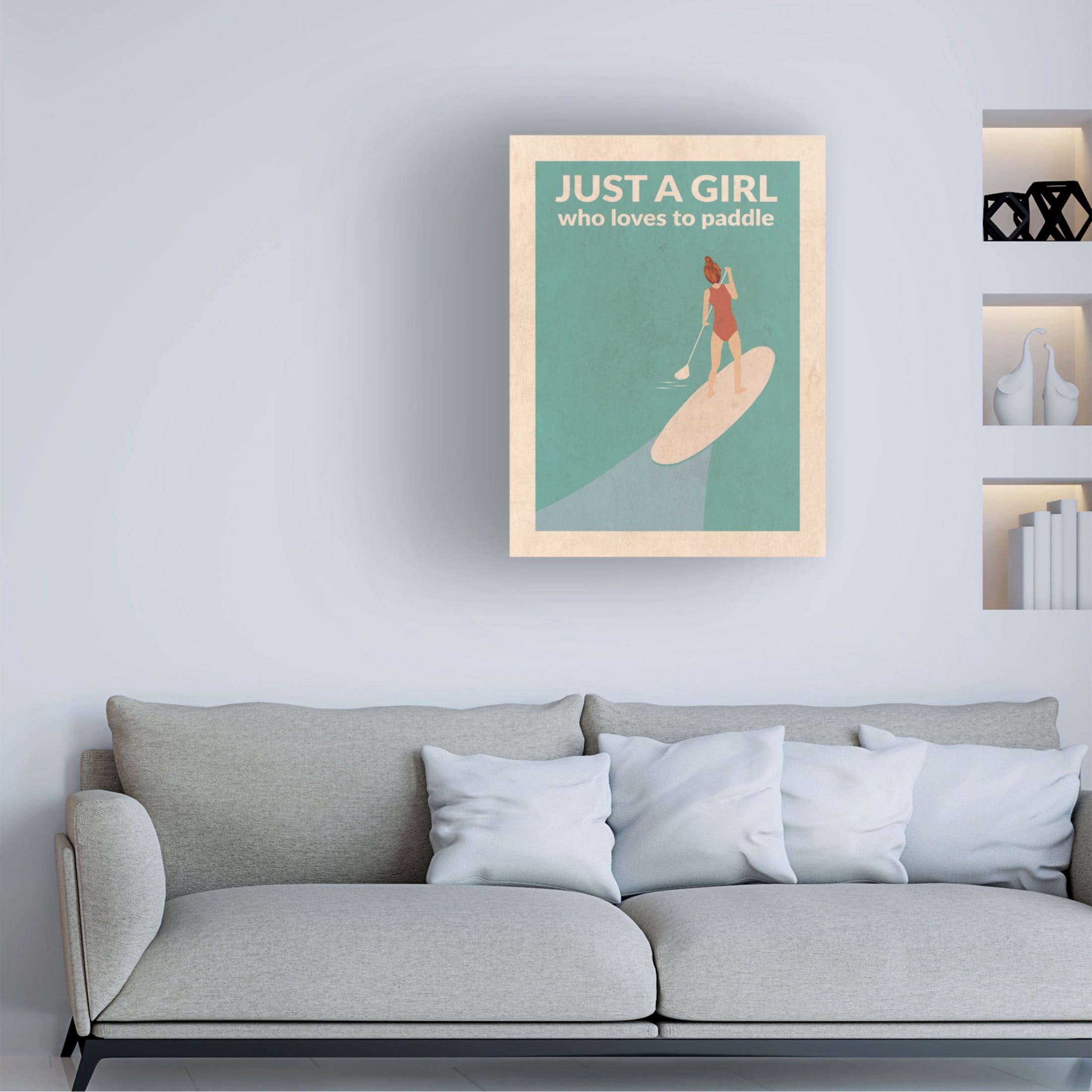 Trademark Fine Art Jon Downer Just a Girl Who Loved To Paddle redhead Canvas Wall Art