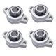 thumbnail image 4 of Juego de 4 bloques de rodamientos de bolas de aleación de zinc con brida de orificio automático Kp001 (12 mm), 4 of 4
