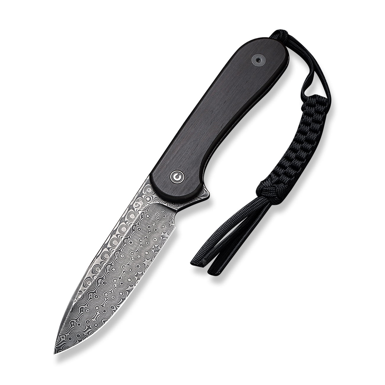 CIVIVI Knives Elementum Fixed Blade C2105-DS1 Damascus & Black Ebony Wood Pocket Knife