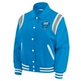 thumbnail image 2 of Women's WEAR by Erin Andrews Blue Detroit Lions Varsity Lightweight Full-Snap Jacket, 2 of 5