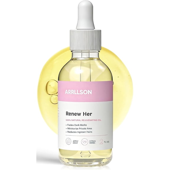 Renew Her Yoni Oil for Feminine Care – 2 Fl Oz – Natural Ingrown Hair Serum – Brightening Serum for Bikini Area – Gentle Moisturizing Formula – All Skin Types