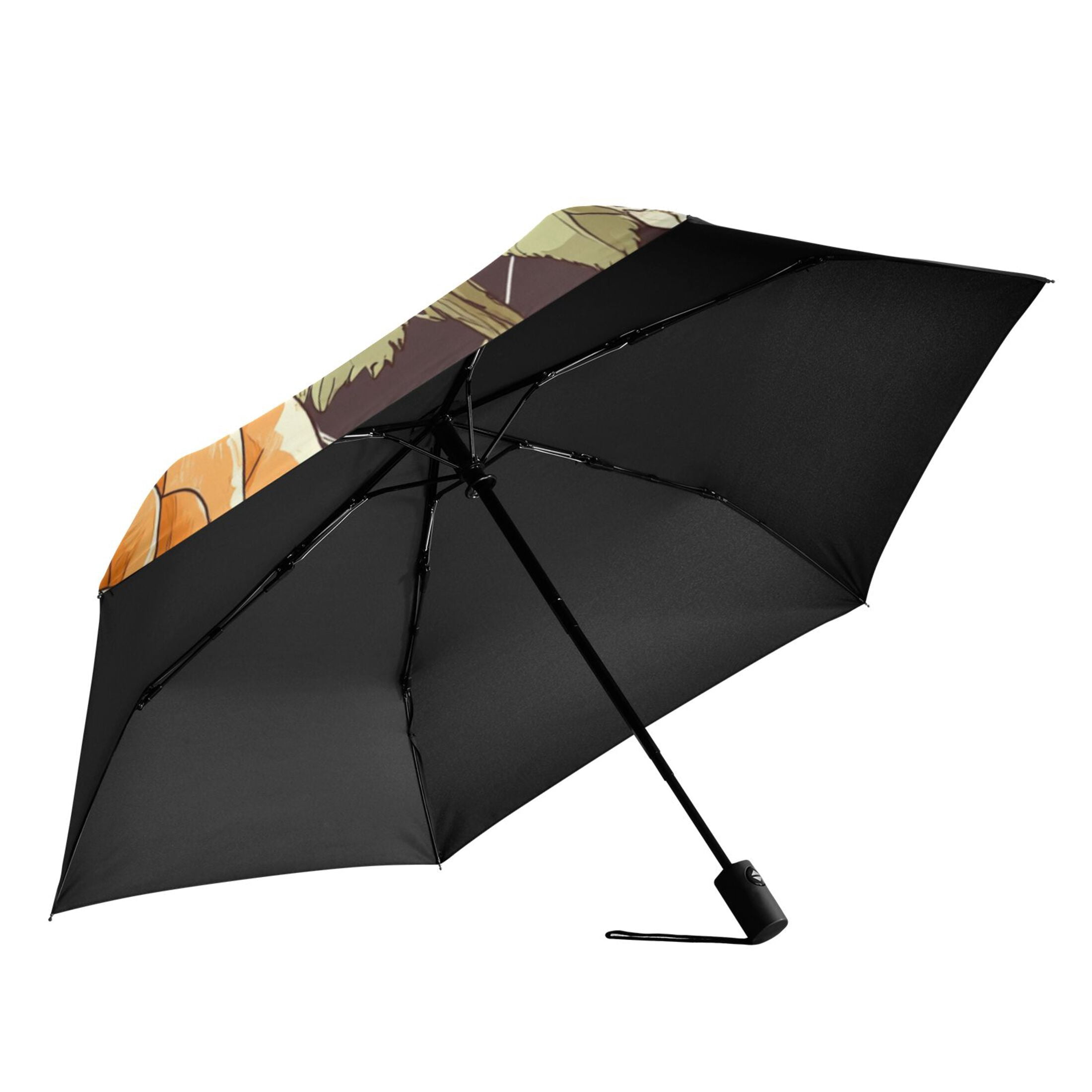 Rose and Skull Folding Umbrella UV50+ Waterproof Sun Protection Auto Open Close Compact Fiberglass Frame