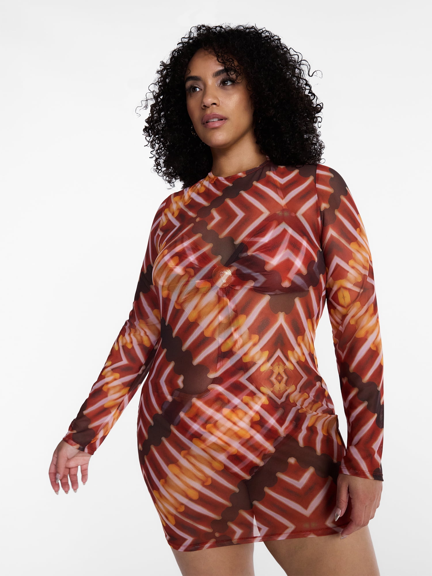 Hot Girl Summer by Megan Thee Stallion Women's and Women's Plus Thee Mesh Coverup Dress, Sizes XS-3X