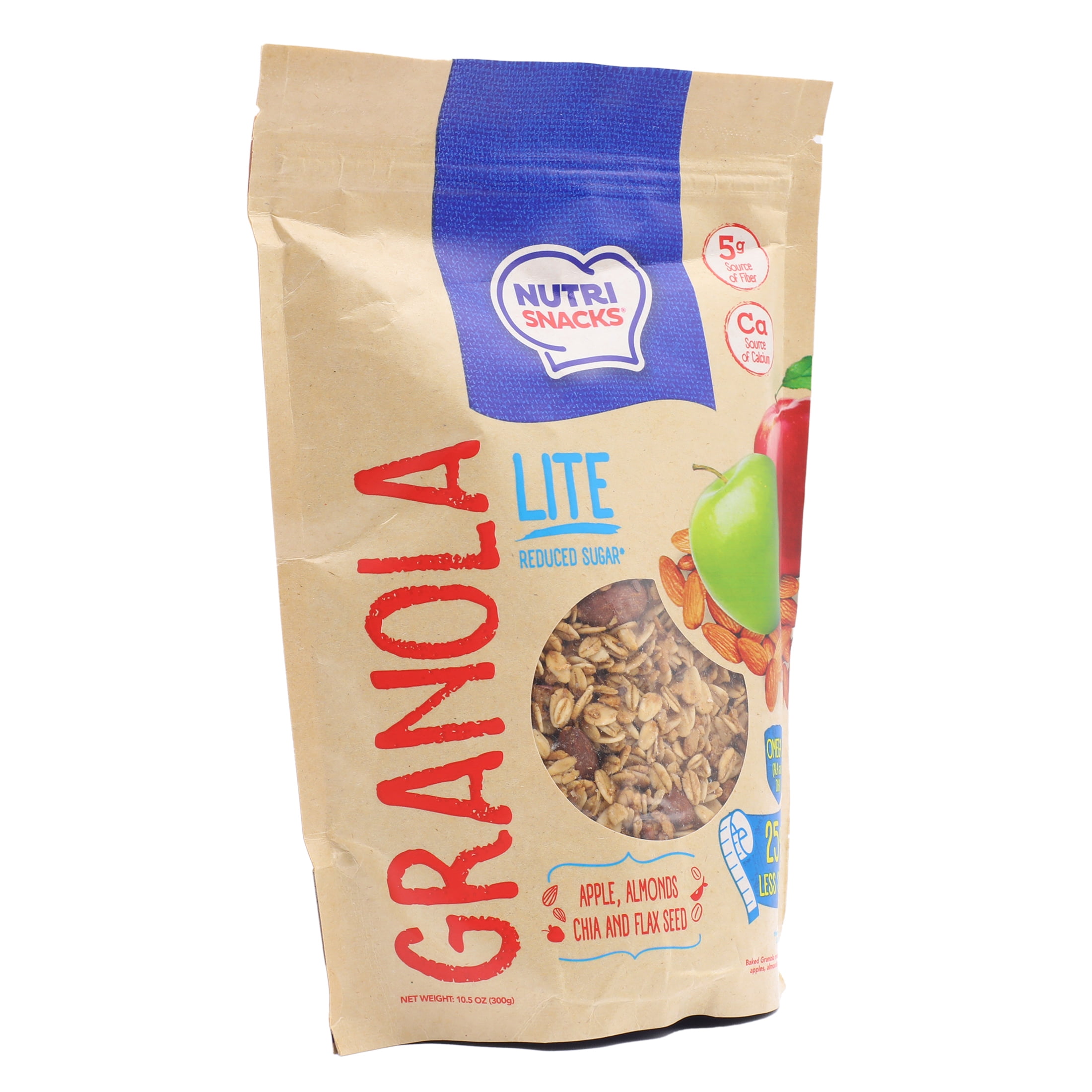 Nutrisnacks Apple and Almond Lite Granola 10.5 oz. Bag Natural, Reduced Sugar