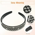 thumbnail image 4 of Unique Bargains No Slip Rhinestone Wide-brimmed Headband Classic Style Headband for Women 4.45"x0.98" Black White, 4 of 6