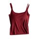 thumbnail image 1 of Prenda exterior de primavera-verano para mujer: camiseta sin mangas con tirantes y copas, color liso, mezcla de algodón elástico., 1 of 7