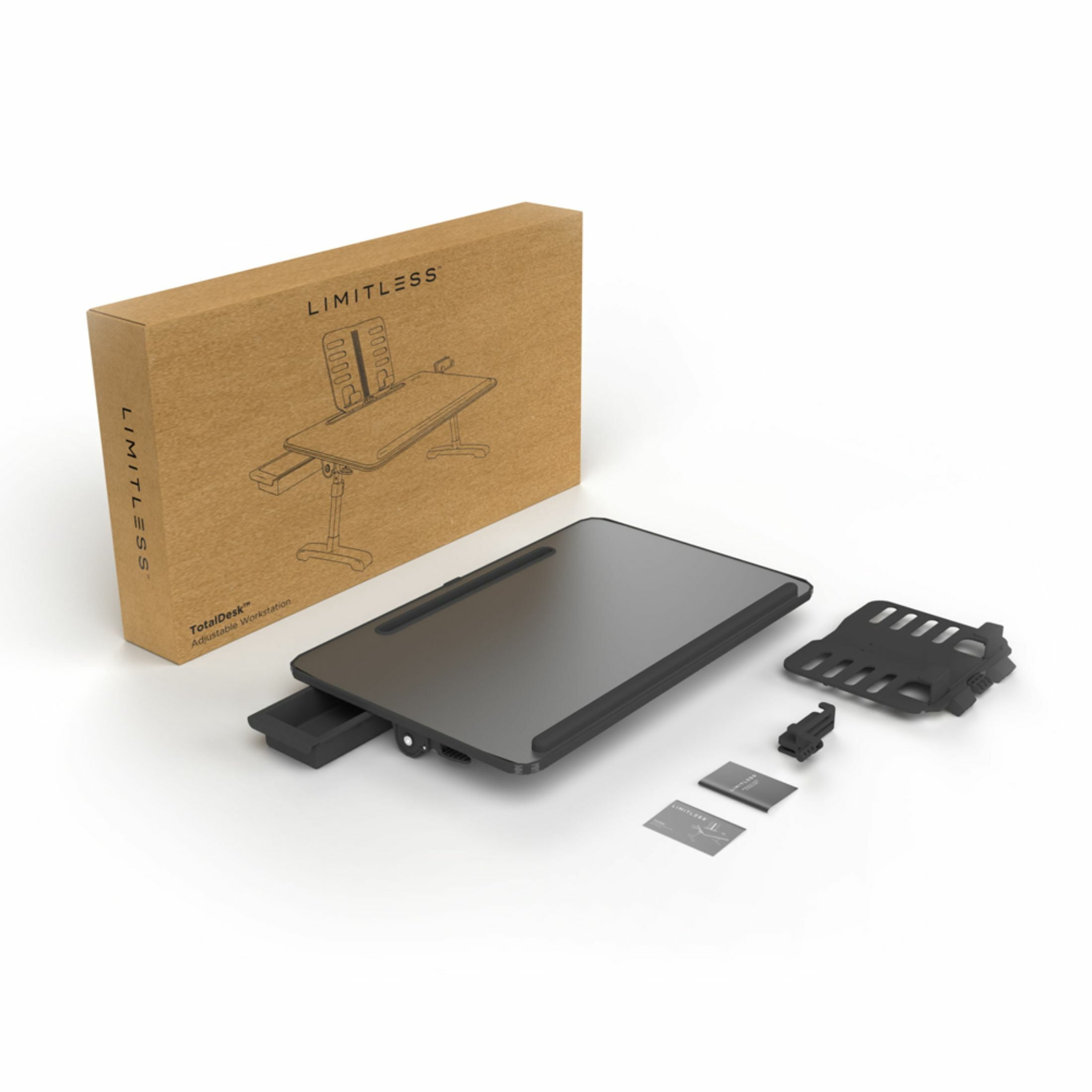 Limitless TotalDesk Portable Workstation Lap Desk with 12.3" Adjustable Height and Tilt 5.8lb - Black